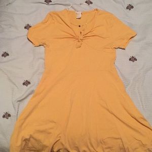 yellow tie up dress